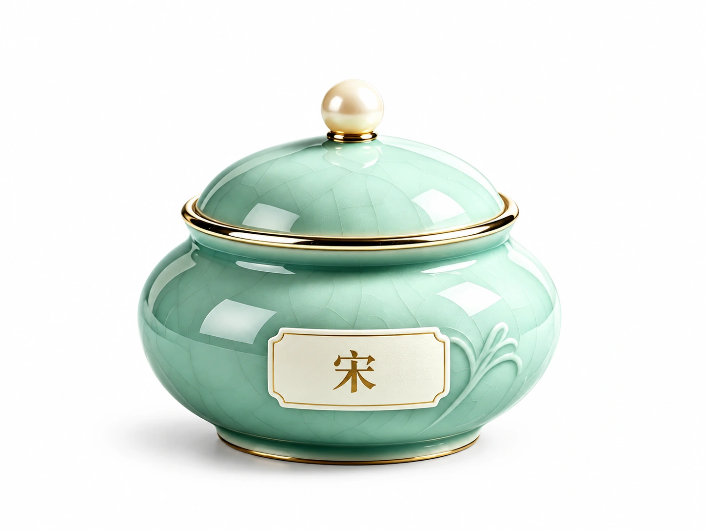 SONG skincare cream in celadon and gold packaging